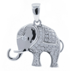Zirconia Elephant Pendant and 925 Silver