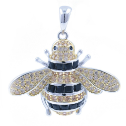 Colgante Abeja de Circonitas y Plata 925