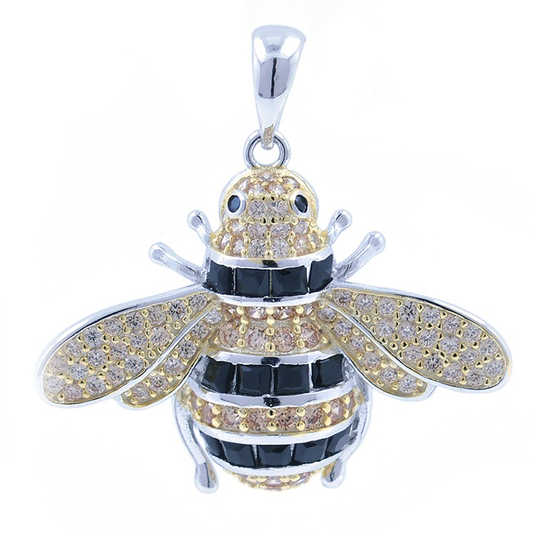 Ciondolo ape in argento 925 e zirconi