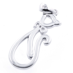 Colgante Gato de Circonitas y Plata 925