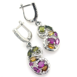 Tourmaline and Silver 925 Earrings