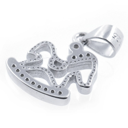 Horse Pendant with Zircons and 925 Silver