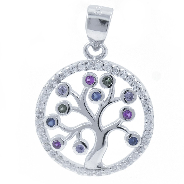 Pendente Albero della Vita con Zirconi e Argento 925