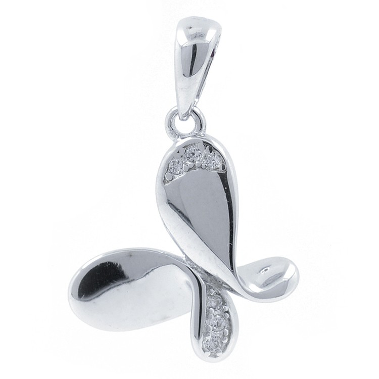 Zirkonia Bogen und 925 Silber Anhänger