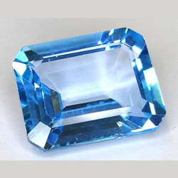 16.65ct Schweizer Blau Topas Smaragd Schnitt