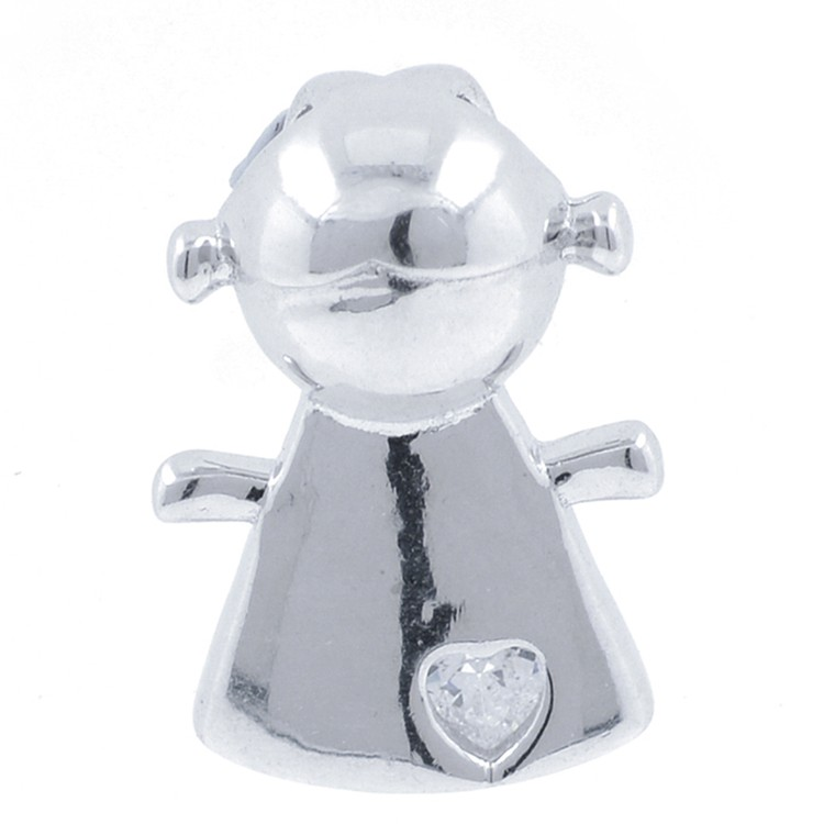 Zirkone und 925 Silver Girl Anhänger