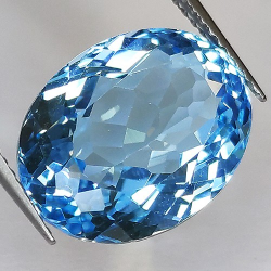 10.41ct Topazio Blu Svizzero Taglio Ovale