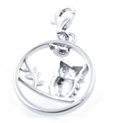 Charm Buho de Circonitas y Plata 925