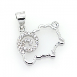 Pendentif Chèvre avec Zircons et Argent 925