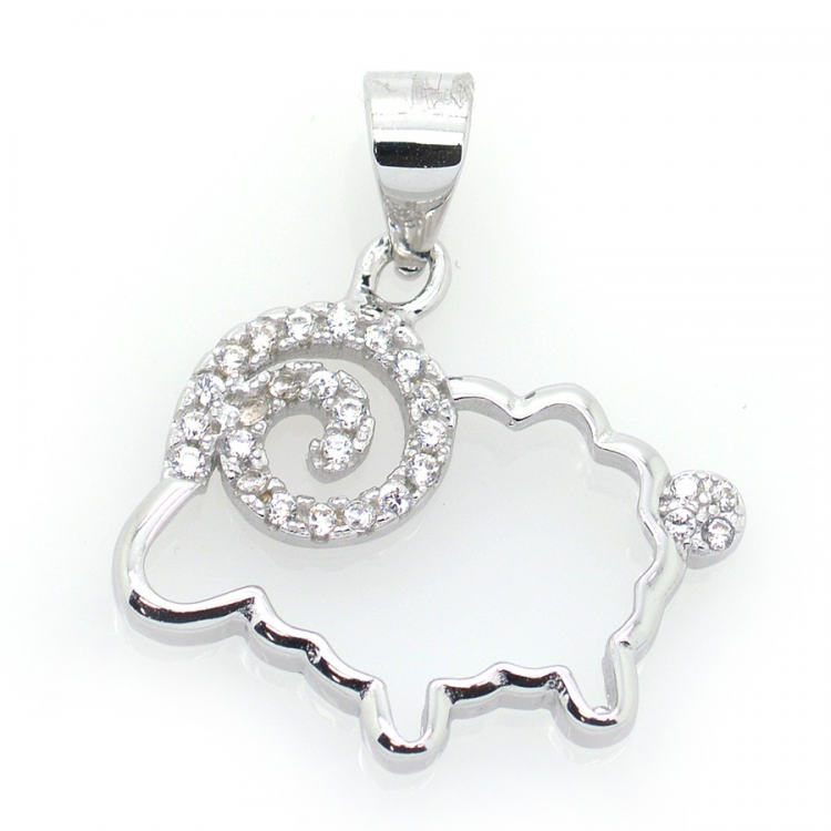 Pendentif Chèvre avec Zircons et Argent 925