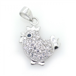 Colgante Pollo de Circonitas y Plata 925