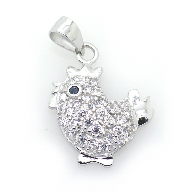 Zirkonia Chicken Pendant und 925 Silber