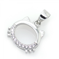 Colgante Gato de Circonitas y Plata 925