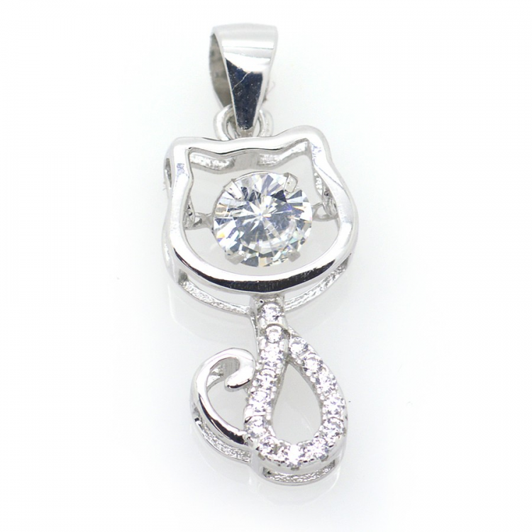 Colgante Gato de Circonitas y Plata 925