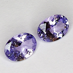 Tanzanite taglio ovale da 1,48 ct 7x5 mm 2 pezzi