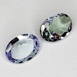 Tanzanite taglio ovale da 1,36 ct 7x5 mm 2 pezzi