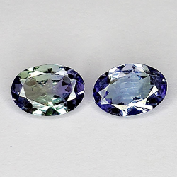 Tanzanite taglio ovale da 1,38 ct 7x5mm 2 pz