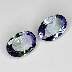 Tanzanite taglio ovale da 1,38 ct 7x5mm 2 pz