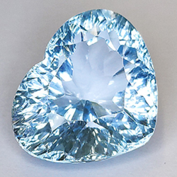 13.85ct Swiss Blue Topaz Heart Millenium Cut