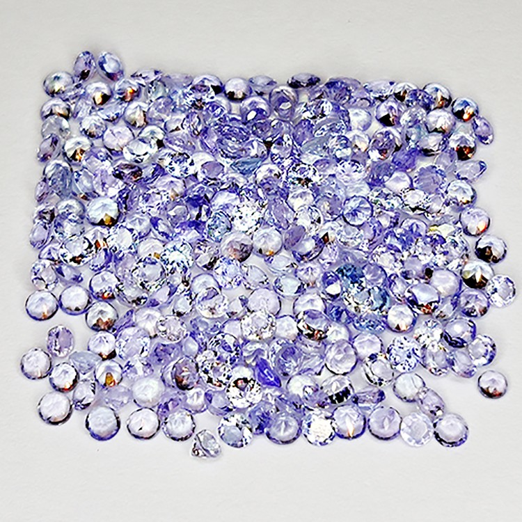 7.49ct Tanzanite round cut 2mm 263 pieces