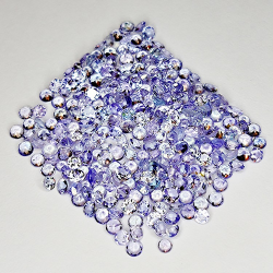 Tanzanite da 7,49 ct taglio rotondo 2 mm 263 pezzi