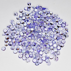 Lotto di gemme di BLU VIOLA TANZANITE Sfaccettato Rotondo di 7.24ct. 2x1mm. 254pz