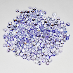 Lotto di gemme di BLU VIOLA TANZANITE Sfaccettato Rotondo di 7.24ct. 2x1mm. 254pz