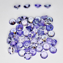 6.93ct Tanzanite coupe ronde 3mm 54 pcs