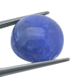 Cabochon Di Tanzanite A Taglio Ovale Da 16,47 Ct, 14,10 X 8,96 Mm