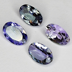 Tanzanite taglio ovale 6x4mm 1,73 ct 4 pz