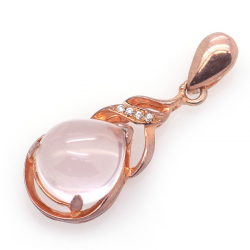 Pendentif en Quartz Rose et Argent 925