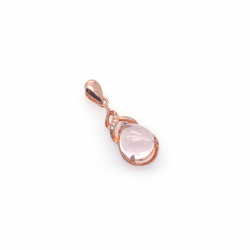 Colgante de Cuarzo Rosa Estrella y Plata 925