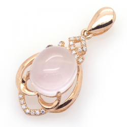 Rose Quartz and 925 Sterling Silver Pendant