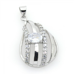 Zircons and 925 Sterling Silver Pendant