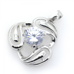 Zircons and 925 Sterling Silver Pendant