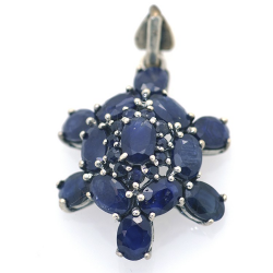 Sapphire and 925 Silver Pendant