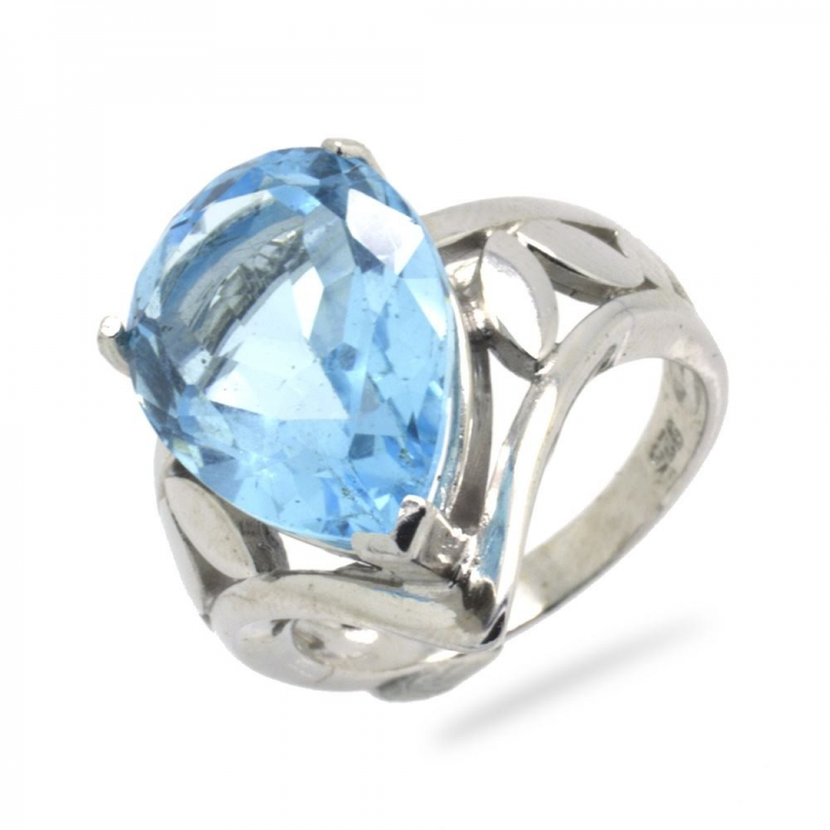 Blue Topaz & 925 Sterling Silver Ring