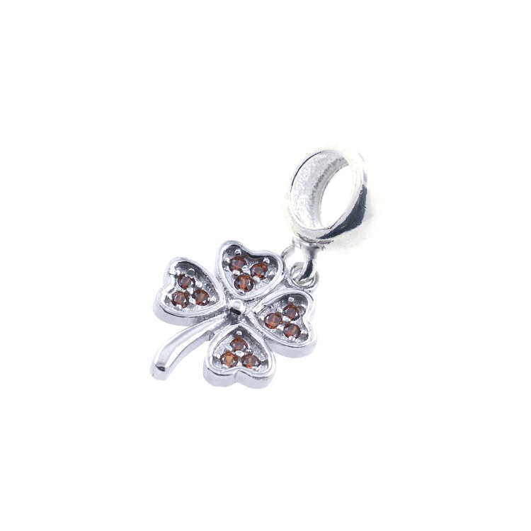 Pendentif Trèfle avec Zircons et Argent 925