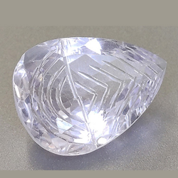 11.28ct Ametista Taglio Pera con Incisione