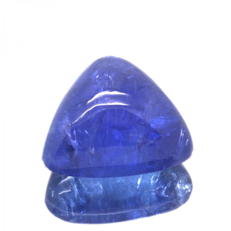 Cabochon di tanzanite a taglio triangolare da 7,64 ct, 11,46x12,13 mm