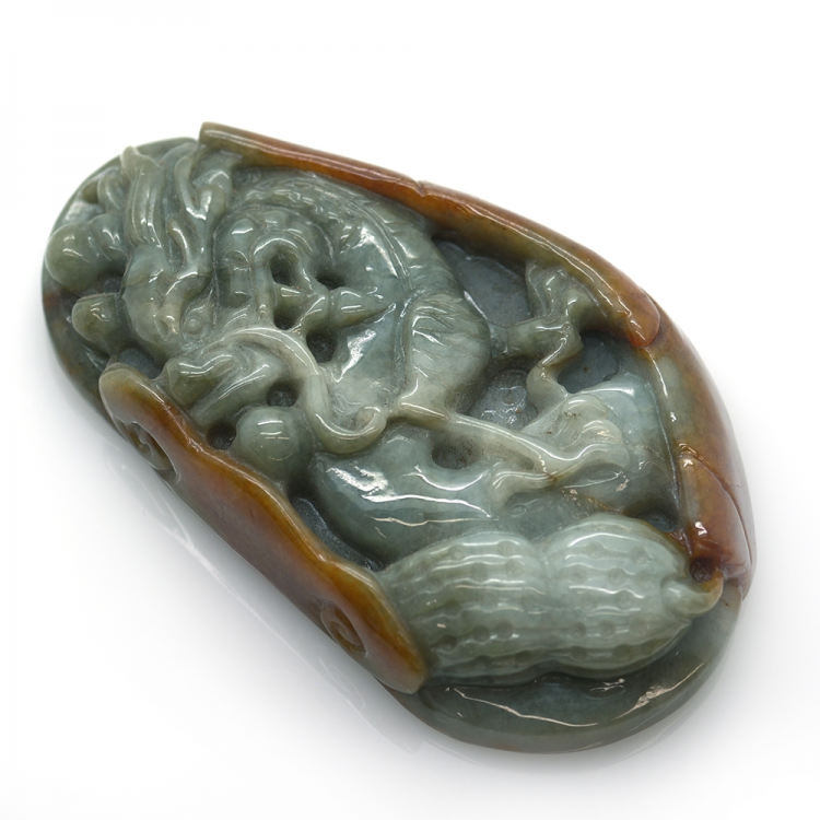 Bicolor Jade Dragon Pendant