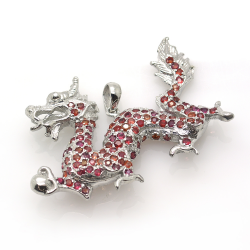 Saphir und Silber 925 Drachen Anhänger