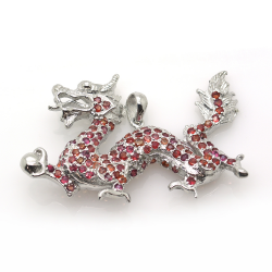 Sapphire and Silver 925 Dragon Pendant