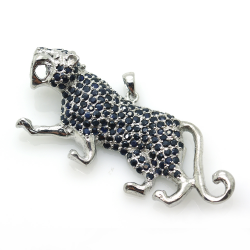 Sapphire and Silver 925 Panther Pendant / Brooch