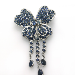 DIY Sapphire and Silver 925 Pendant / Brooch