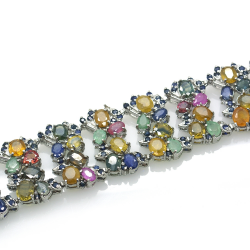 Multigem and Silver 925 Bracelet