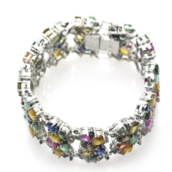 Multigem and Silver 925 Bracelet