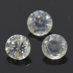 Natural white colorless zircon 2.1-2.5mm 1ct