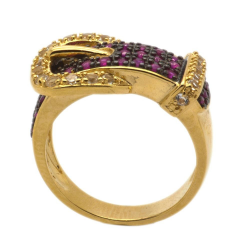 Topaz & Ruby & 925 Sterling Silver Ring