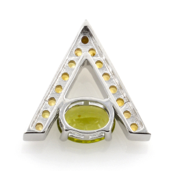 Pendente e orecchini con zaffiro giallo e peridoto con argento 925